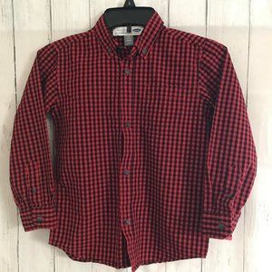 Old Navy Classic Long Sleeve Plaid Button Down shirt Sz S (6-7)